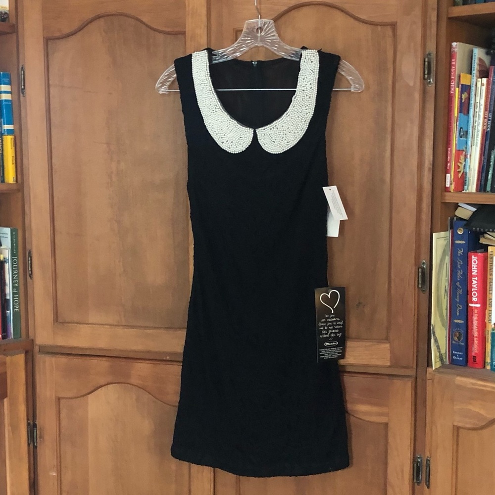 NWT Pearl collar little black dress - Picture 1 of 6